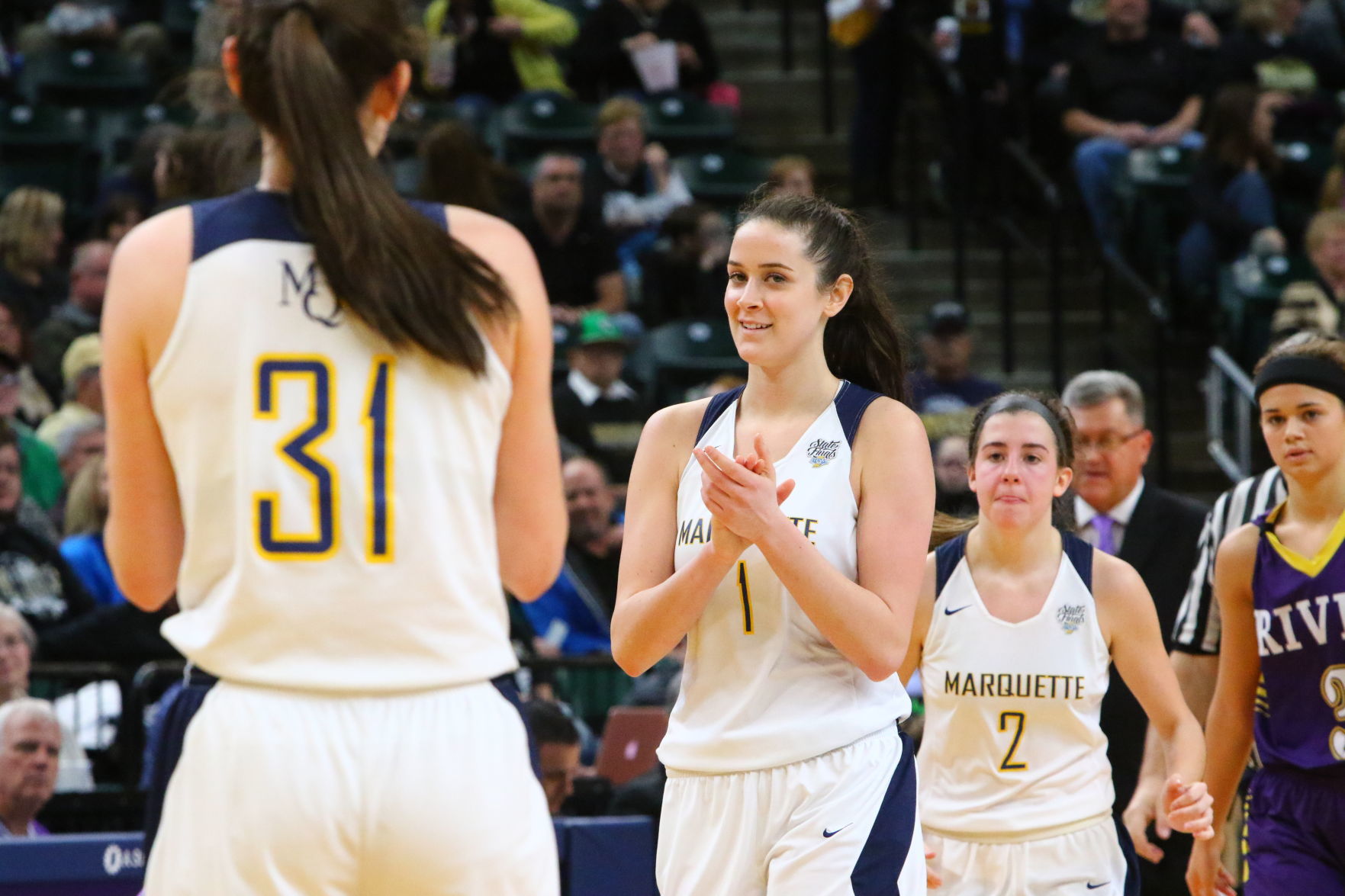 Gallery: Girls Basketball State Finals: Marquette Catholic vs. Vincennes Rivet